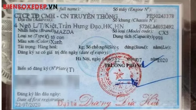 Hồ sơ đăng ký xe sản xuất trong nước